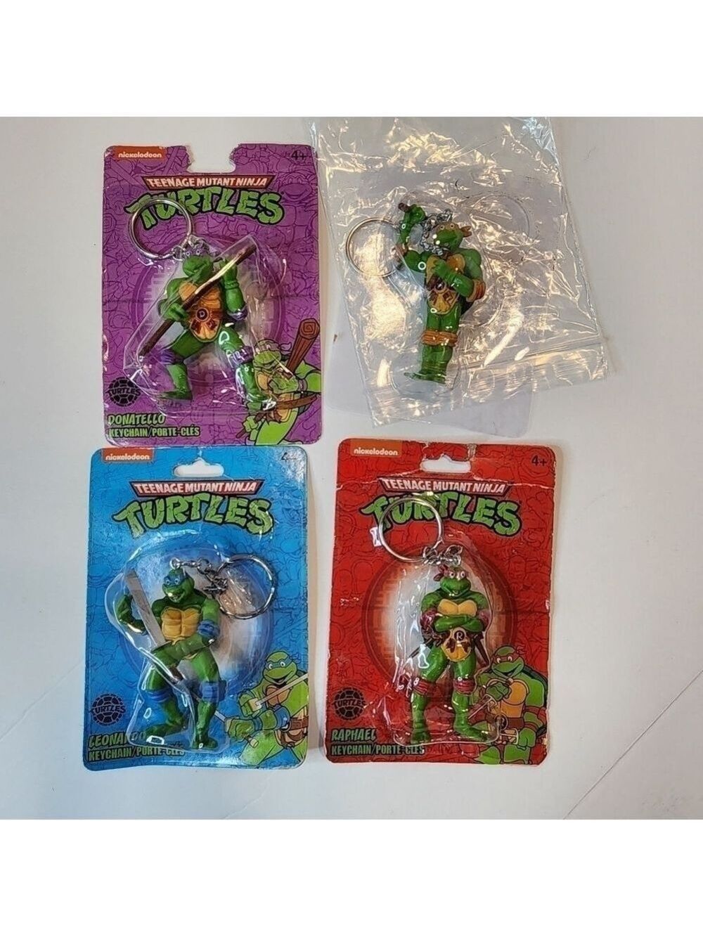 Nickelodeon 4 Teenage Mutant Ninja Turtles keychains new damaged boxes pls read
